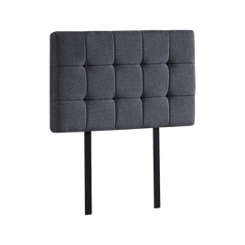 Linen Fabric Single Bed Deluxe Headboard Bedhead - Grey Furniture Kings Warehouse 