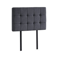 Linen Fabric Single Bed Deluxe Headboard Bedhead - Grey Kings Warehouse 