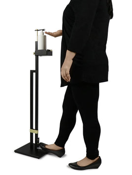 Lirash Touch Free Hand Sanitiser Dispenser Station Floor Stand Foot Operated - Gold Black Furniture Kings Warehouse 