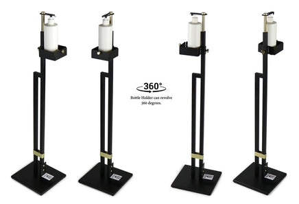 Lirash Touch Free Hand Sanitiser Dispenser Station Floor Stand Foot Operated - Gold Black Furniture Kings Warehouse 