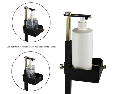 Lirash Touch Free Hand Sanitiser Dispenser Station Floor Stand Foot Operated - Gold Black Furniture Kings Warehouse 
