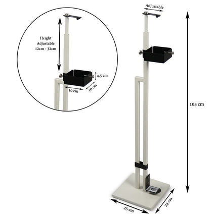Lirash Touch Free Hand Sanitiser Dispenser Station Floor Stand Foot Operated - White Black Furniture Kings Warehouse 