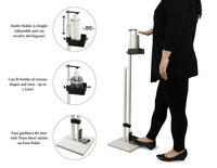 Lirash Touch Free Hand Sanitiser Dispenser Station Floor Stand Foot Operated - White Black Kings Warehouse 