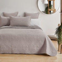 Lisbon Quilted 3 Pieces Embossed Coverlet Set-queen/double beige Kings Warehouse 