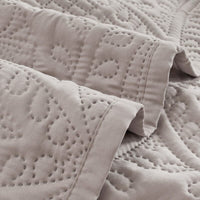 Lisbon Quilted 3 Pieces Embossed Coverlet Set-queen/double beige Kings Warehouse 