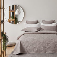 Lisbon Quilted 3 Pieces Embossed Coverlet Set-queen/king beige Home & Garden Kings Warehouse 