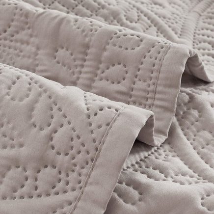 Lisbon Quilted 3 Pieces Embossed Coverlet Set-queen/king beige Home & Garden Kings Warehouse 
