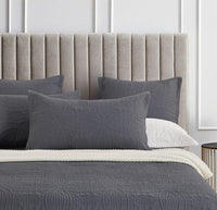 Lisbon Quilted 3 Pieces Embossed Coverlet Set-queen/king charcoal Home & Garden Kings Warehouse 