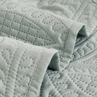 Lisbon Quilted 3 Pieces Embossed Coverlet Set-queen/king sage green Kings Warehouse 