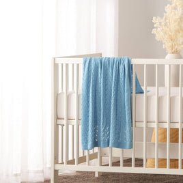 Little Gem Lyla Blue Cotton Baby Blanket 75 x 100 cm Home & Garden Kings Warehouse 