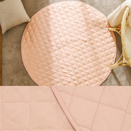 Little Gem Round Linen Cotton Baby Play Mat Peach 130cm Diameter Home & Garden Kings Warehouse 