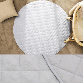 Little Gem Round Linen Cotton Baby Play Mat Silver 130cm Diameter Home & Garden Kings Warehouse 