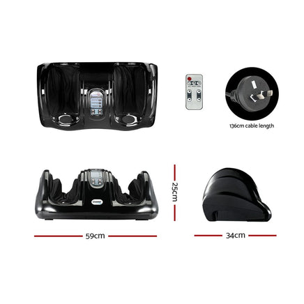 Livemor Foot Massager Shiatsu Massagers Electric Remote Roller Kneading Black Furniture Kings Warehouse 