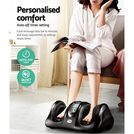 Livemor Foot Massager Shiatsu Massagers Electric Remote Roller Kneading Black Furniture Kings Warehouse 