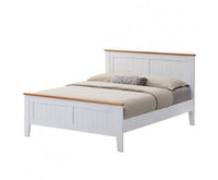 Lobelia Bed Frame Double Size Mattress Base Solid Rubber Timber Wood - White Kings Warehouse 