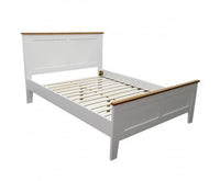 Lobelia Bed Frame Double Size Mattress Base Solid Rubber Timber Wood - White Kings Warehouse 