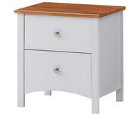 Lobelia Bedside 2pc Bedroom Set Drawers Nightstand Storage Cabinet - White Kings Warehouse 