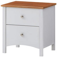 Lobelia Bedside Nightstand 2 Drawers Storage Cabinet Shelf Side End Table -White Kings Warehouse 