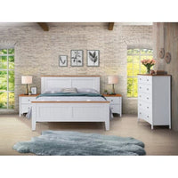 Lobelia Bedside Nightstand 2 Drawers Storage Cabinet Shelf Side End Table -White Kings Warehouse 