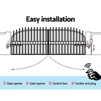 LockMaster Automatic Electric Gate Opener Double Swing Remote Control Kit 800KG Kings Warehouse 