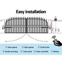 Lockmaster Dual Swing Gate Opener 800KG 10W Solar Panel Home & Garden Kings Warehouse 