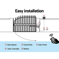 Lockmaster Single Swing Gate Opener 600KG 20W Solar Panel Home & Garden Kings Warehouse 