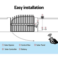 LockMaster Swing Gate Opener Automatic Full Solar Power 10W 600KG Kings Warehouse 