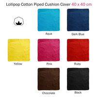 Lollipop Cotton Piped Square Cushion Cover 40 x 40 cm Chocolate Home & Garden Kings Warehouse 