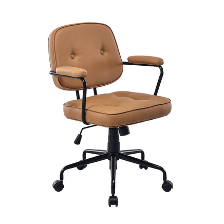 Louise Black Frame Faux Leather Home Office Chair in Brown Furniture Kings Warehouse 