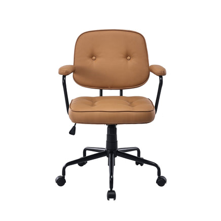 Louise Black Frame Faux Leather Home Office Chair in Brown Furniture Kings Warehouse 