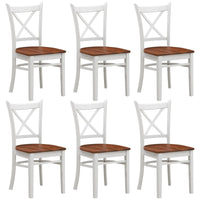 Lupin Dining Chair Set of 6 Crossback Solid Rubber Wood Furniture - White Oak dining Kings Warehouse 