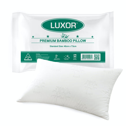 Luxor Australian Made Bamboo Cooling Pillow Standard Size Single Pack Home & Garden Kings Warehouse 