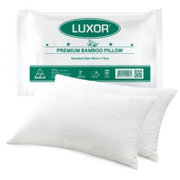 Luxor Australian Made Bamboo Cooling Pillow Standard Size Twin Pack Home & Garden Kings Warehouse 