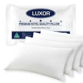 Luxor Australian Made Hotel Quality Pillow Standard Size Four Pack Home & Garden Kings Warehouse 