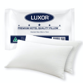 Luxor Australian Made Hotel Quality Pillow Standard Size Twin Pack Home & Garden Kings Warehouse 