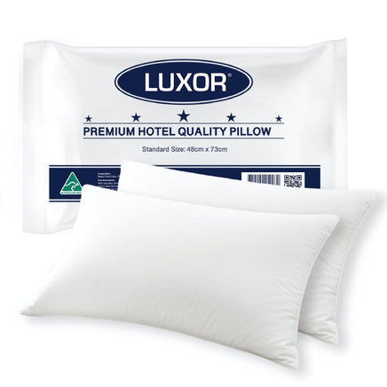 Luxor Australian Made Hotel Quality Pillow Standard Size Twin Pack Home & Garden Kings Warehouse 