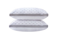 Luxury Bamboo Cooling Twin pack plush down-like pillows with 2 bonus quilted waterproof pillow protectors Kings Warehouse 