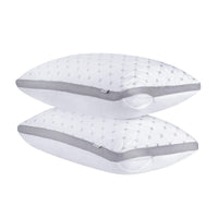 Luxury Bamboo Cooling Twin pack plush down-like pillows with 2 bonus quilted waterproof pillow protectors Kings Warehouse 