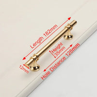 Luxury Design Kitchen Cabinet Handles Drawer Bar Handle Pull Gold 128MM Kings Warehouse 