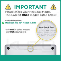 MacBook Pro 16 inch 2020 Release A2141 Matte Shell Case Keyboard Cover Touch Bar Clear Kings Warehouse 