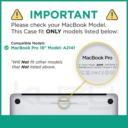 MacBook Pro 16 inch 2020 Release A2141 Matte Shell Case Keyboard Cover Touch Bar Clear Kings Warehouse 