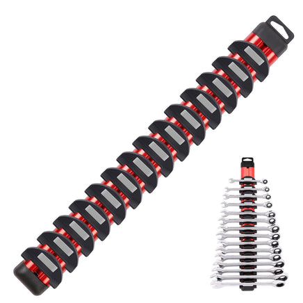 Magnetic Spanner Holder Aluminum 15 Wrench Rack Tool Screwdriver Organizer Red Sports & Fitness Kings Warehouse 
