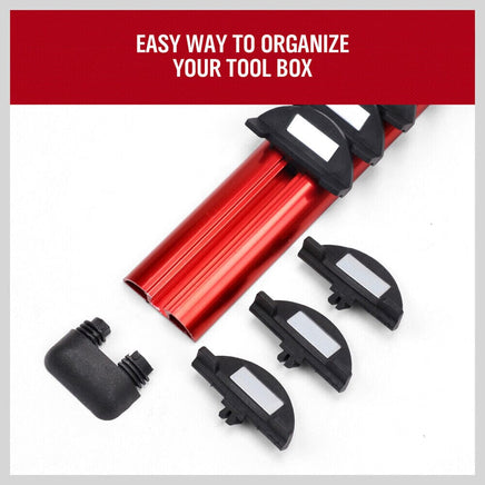 Magnetic Spanner Holder Aluminum 15 Wrench Rack Tool Screwdriver Organizer Red Sports & Fitness Kings Warehouse 