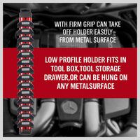 Magnetic Spanner Holder Aluminum 15 Wrench Rack Tool Screwdriver Organizer Red Sports & Fitness Kings Warehouse 