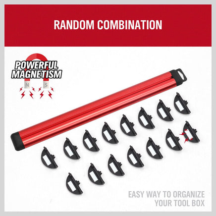 Magnetic Spanner Holder Aluminum 15 Wrench Rack Tool Screwdriver Organizer Red Sports & Fitness Kings Warehouse 