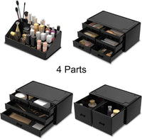 Makeup Cosmetic Organizer Storage with 12 Drawers Display Boxes (Black) Kings Warehouse 