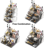 Makeup Cosmetic Organizer Storage with 12 Drawers Display Boxes (Clear) Kings Warehouse 