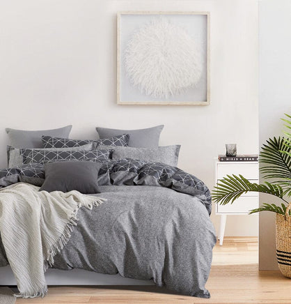 Manhattan 100% cotton reversible quilt cover set-king size Home & Garden Kings Warehouse 