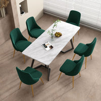 Marbleous Green Velvet Dining Set Furniture Kings Warehouse 