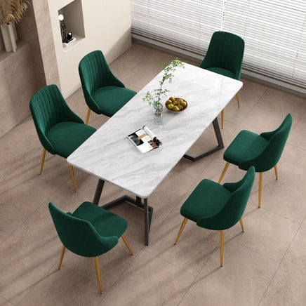 Marbleous Green Velvet Dining Set Furniture Kings Warehouse 